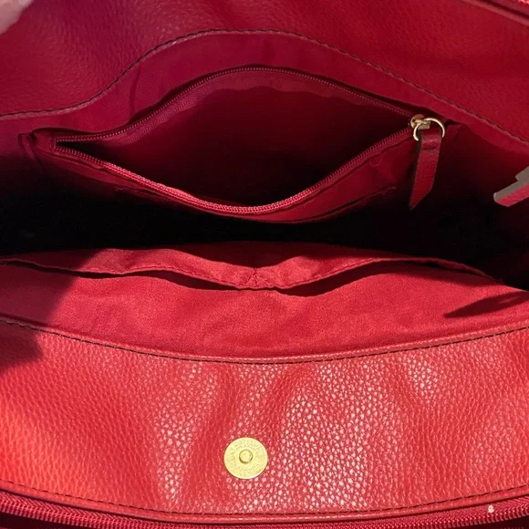 Liz Claiborne Red Shoulder Bag with Tassels - Picture 5 of 8